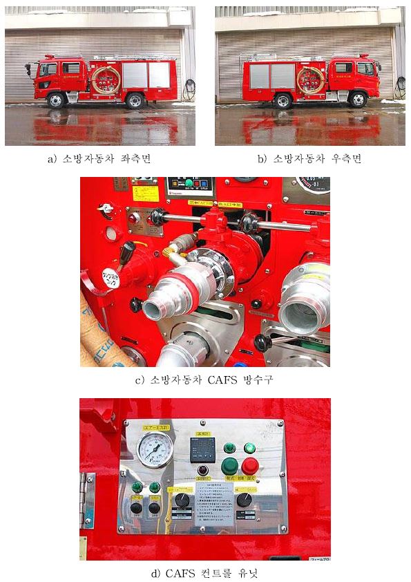 CAFS탑재 소방펌프 자동차의 각부 명칭