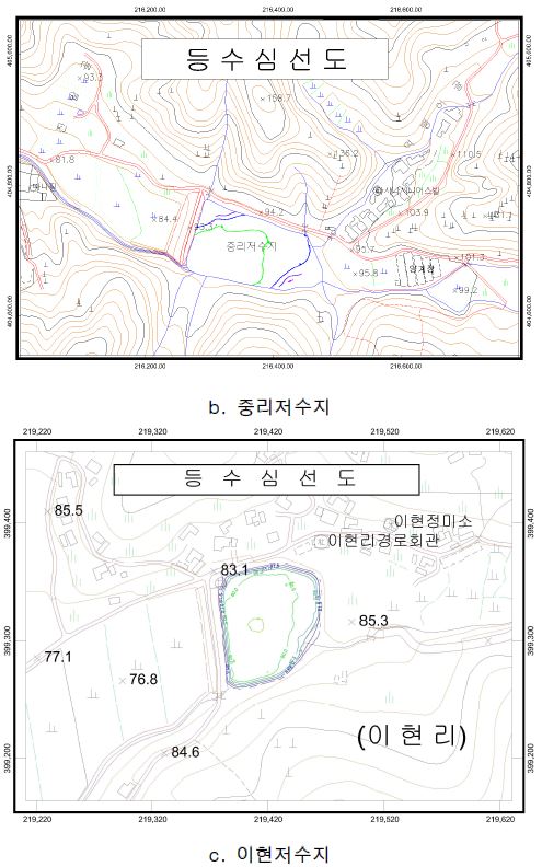 그림 6.28 등수심선도