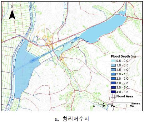 그림 6.58 HEC-RAS 모의에 의한 홍수범람도