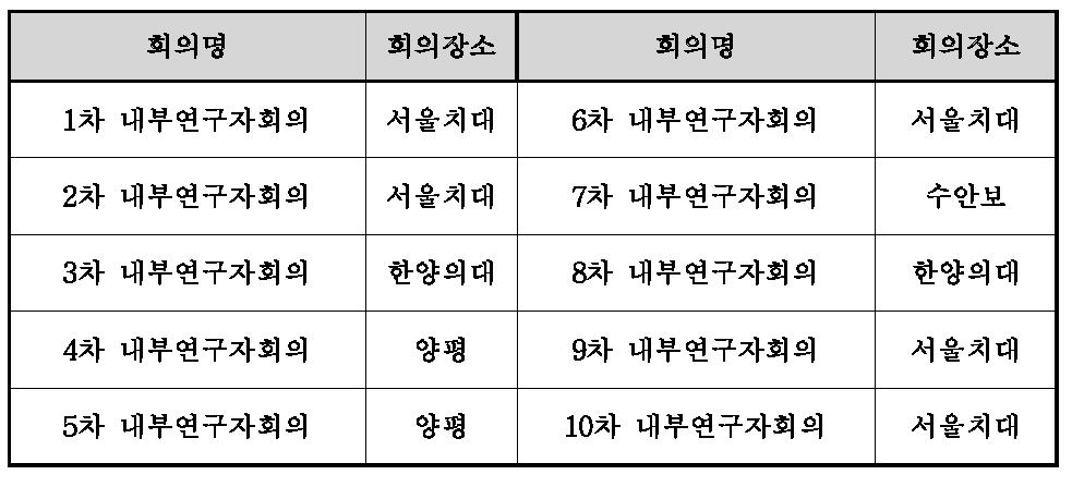 2010년-2011년도 총괄 연구팀 활동