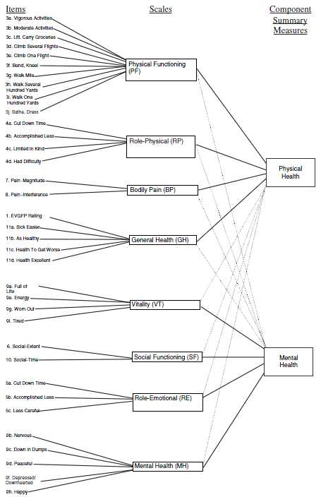 그림 5. SF-36v2 Health survey Measurement model