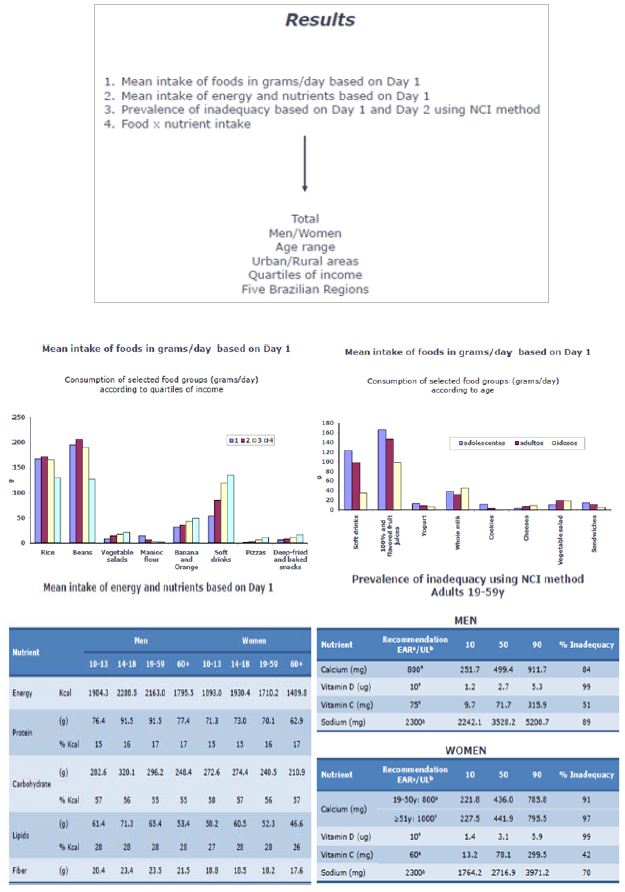 그림 9. 브라질의 섭취량 조사결과 예