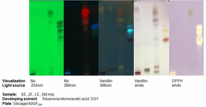 TLC Separation of ethanol fractions from Sea buckthorn 1