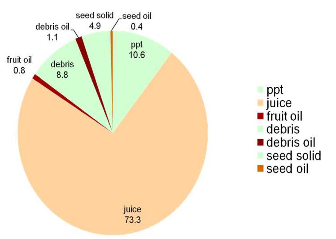 Physical composition of Sea buckthorn fruit