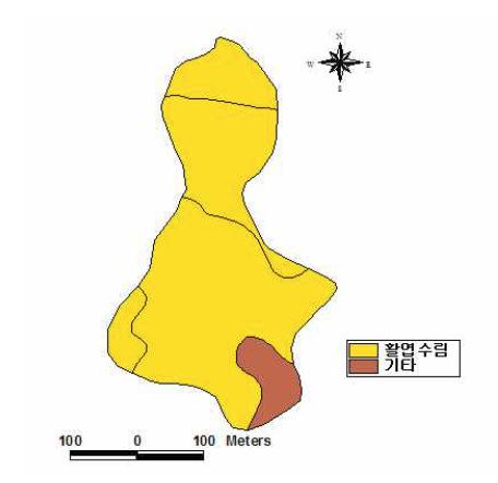 태하령 산마늘 자생지 일대의 임상도