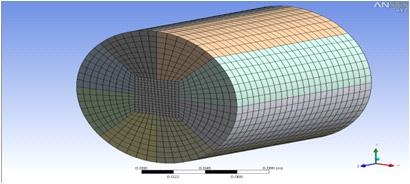 그림 3-11-1. ANSYS 열전달 Mesh 모델