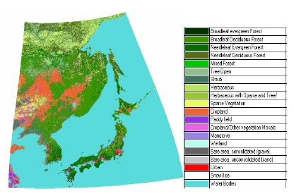 그림 135. Global Map의 토지이용 분류도