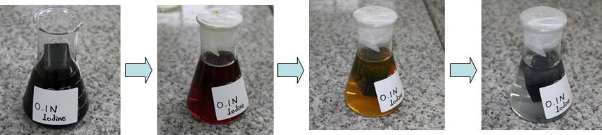 그림 22. 요오드 흡착능 간이 시험 사진