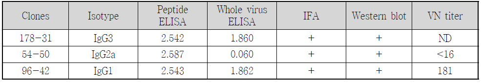 구제역 SAT 2형 단클론항체 특성