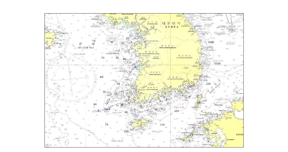 대한민국 인근해역 수심현황