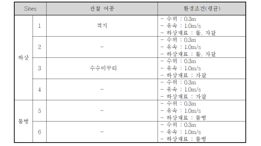 1차 어류 모니터링 결과(평수기 야간)