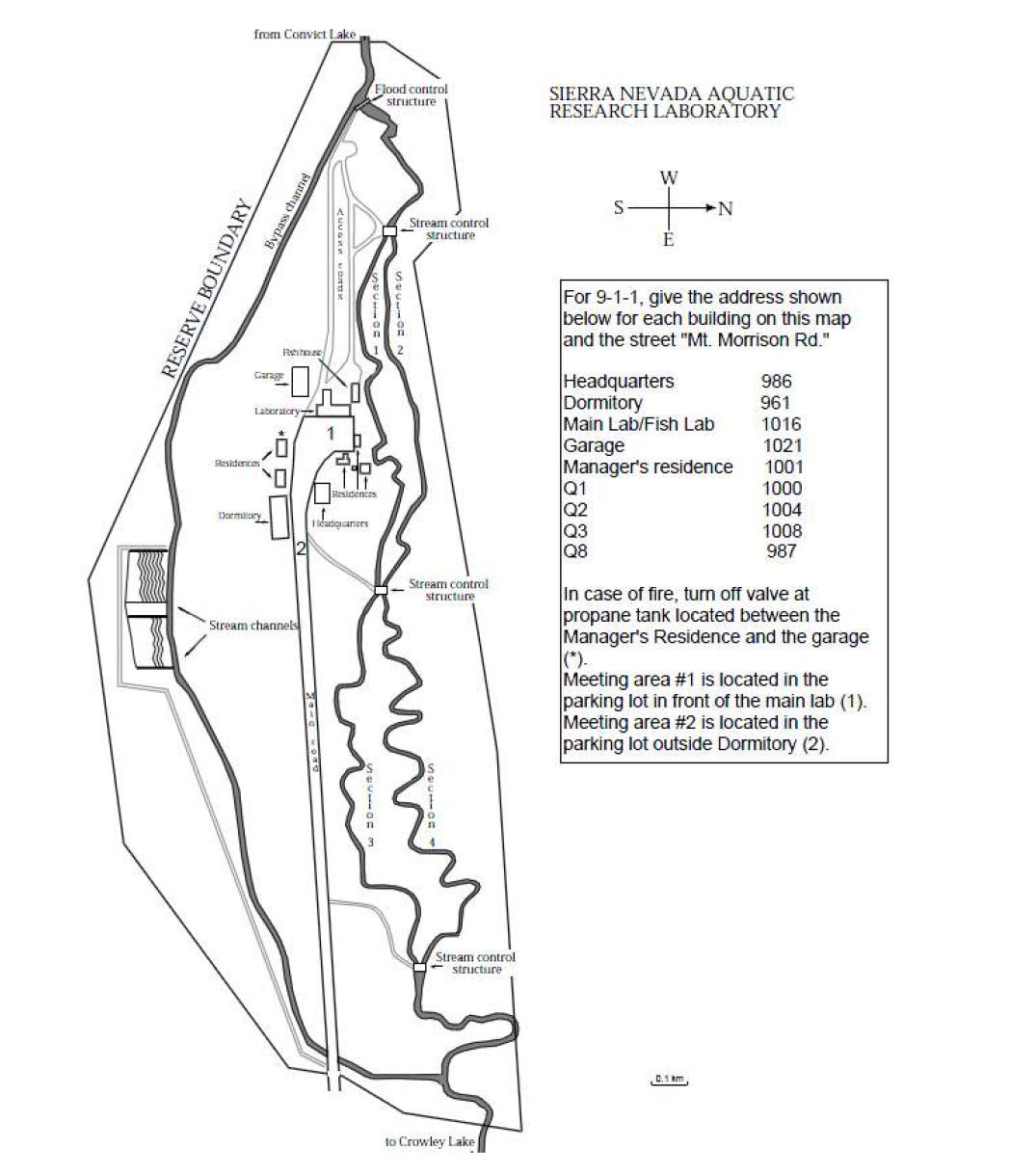 Sierra Nevada Aquatic Research Lab. 현황도