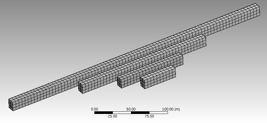 그림 3.7 부유구조체 길이(Ls)에 따른 해석모델