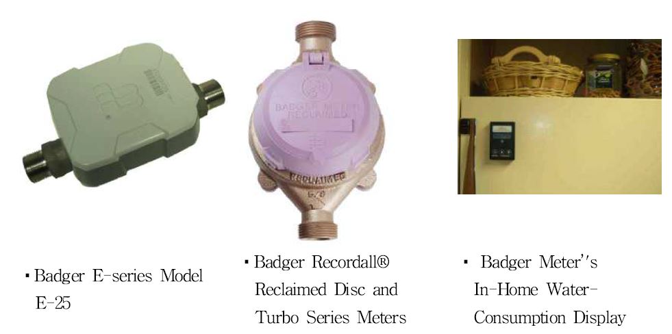 그림 2.3 Water meters from Badger and its in-Home water-consumption display