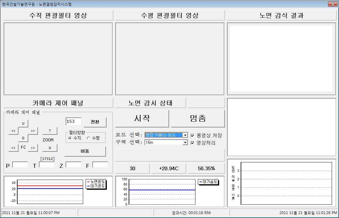 젖은 노면 검출 화면