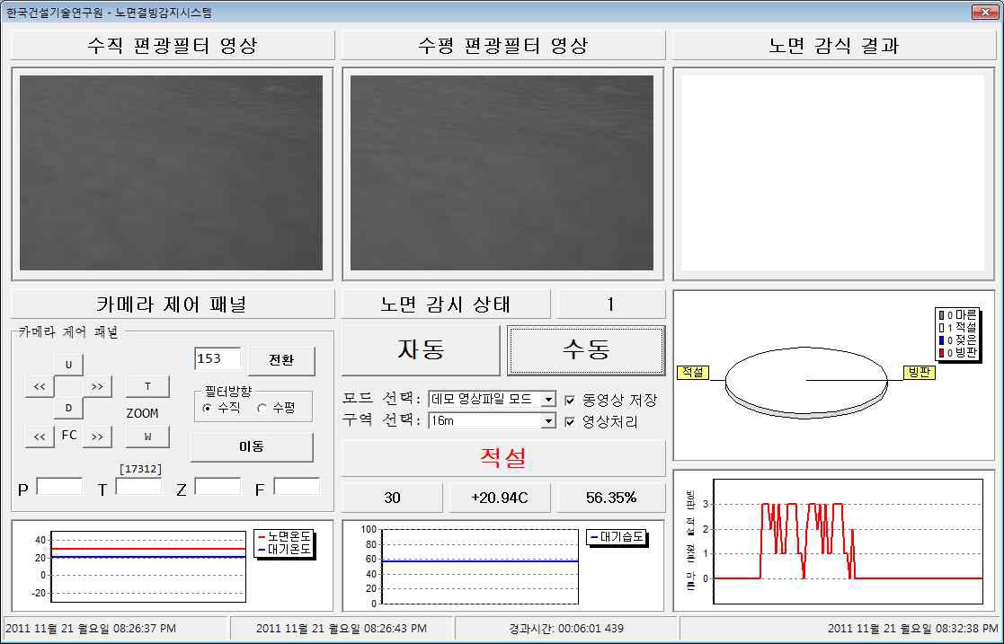 적설 노면 검출 화면