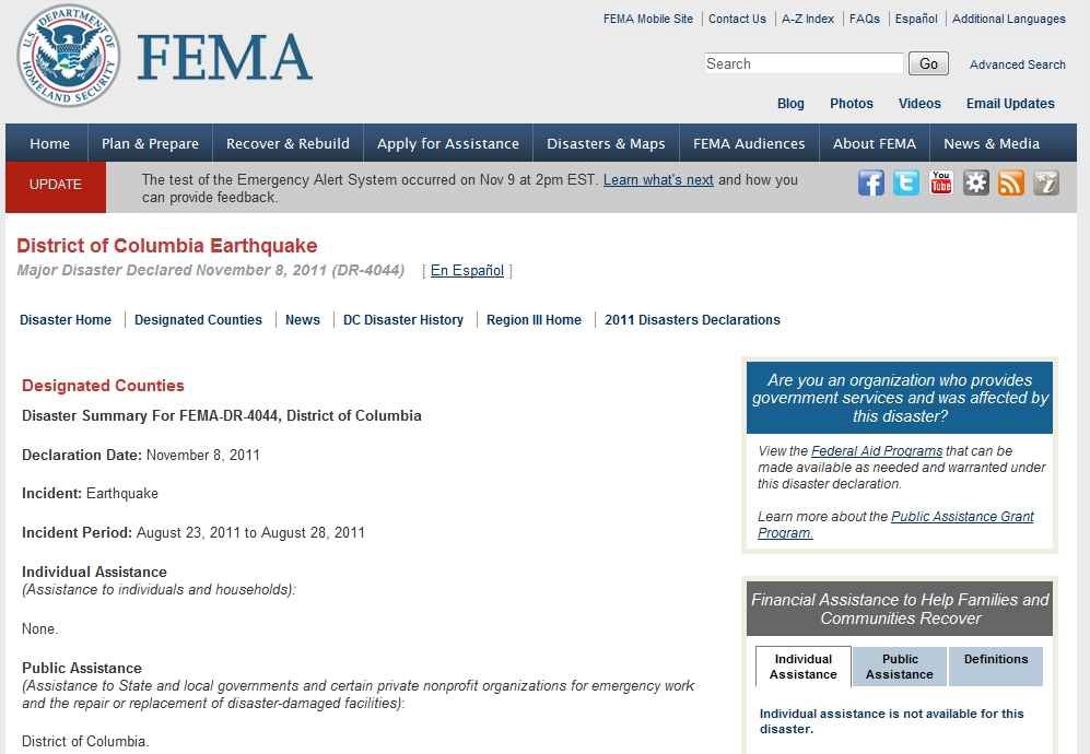 FEMA의 재난정보