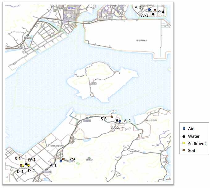 Survey Sites of Yeocheon and Kwangyang industrial complex.