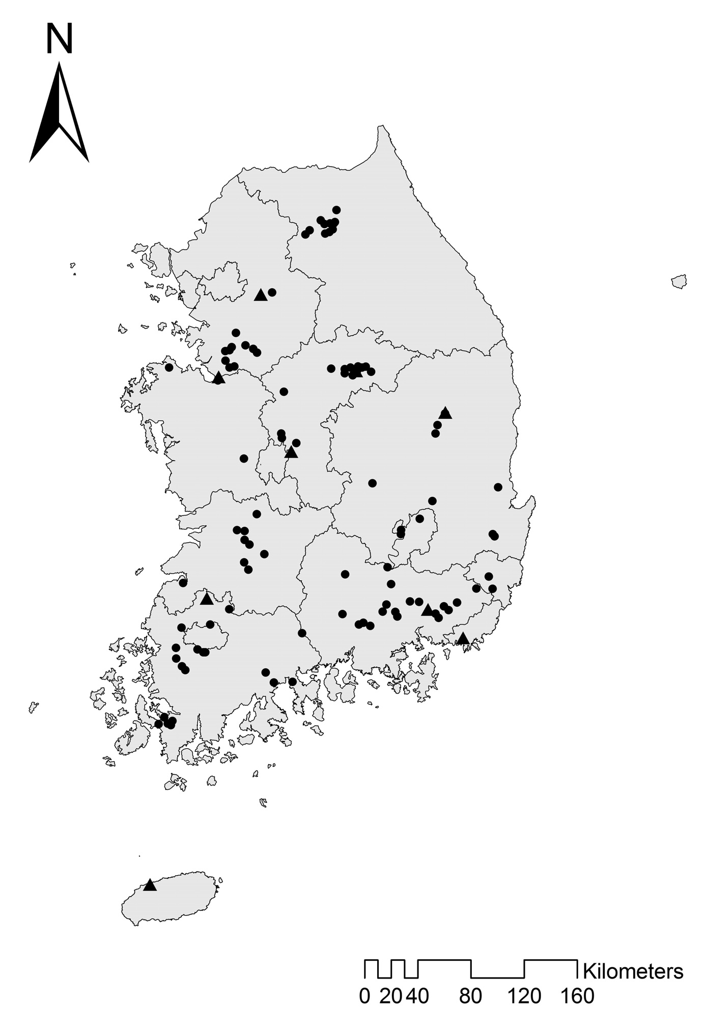 파랑볼우럭 출현지점