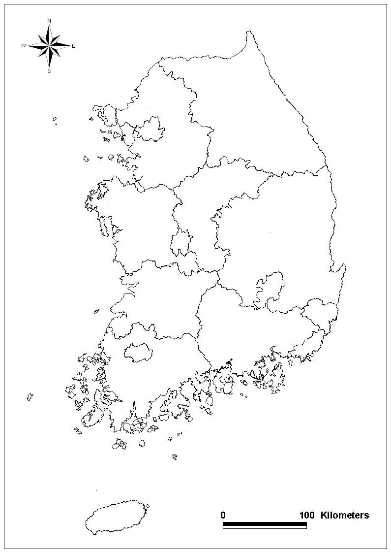 뉴트리아 조사지역 및 전국 분포