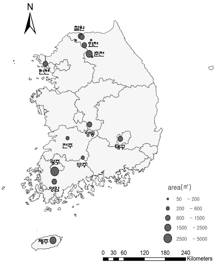 2010년 돼지풀 조사지점