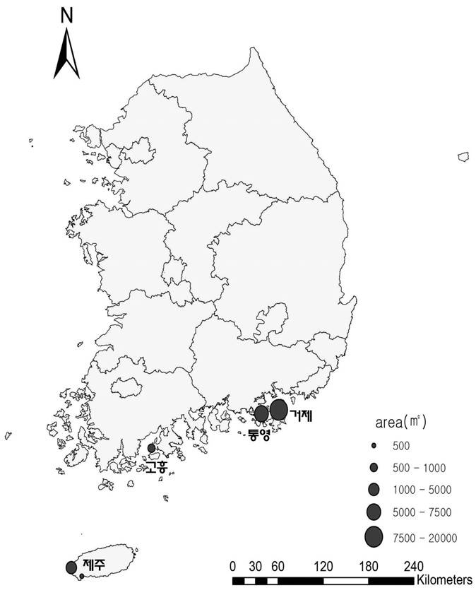 2010년 물참새피 조사지점