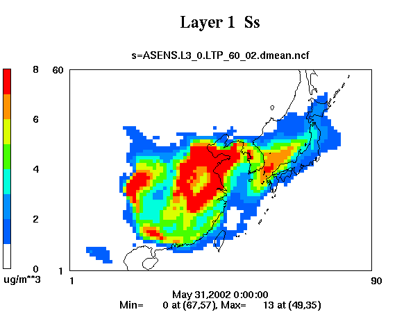 Fig. Ⅱ-21. GPCP data 와 MM5 결과의 월누적 강수량 분포 비교(2006년 5월)