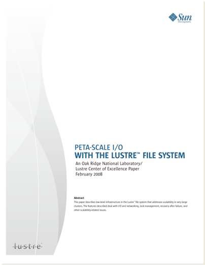 Figure 4.5.8. 선마이크로 시스템즈(오라클)의 Lustre FileSystem 관련 기술문서.