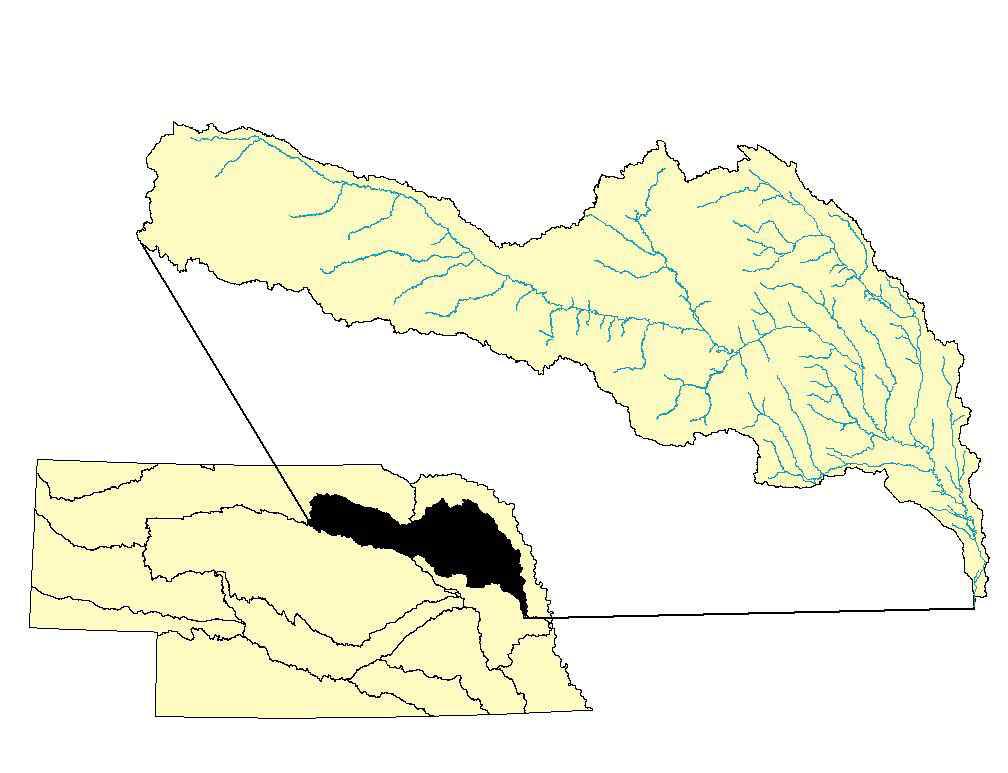 Elkhorn River 유역의 위치