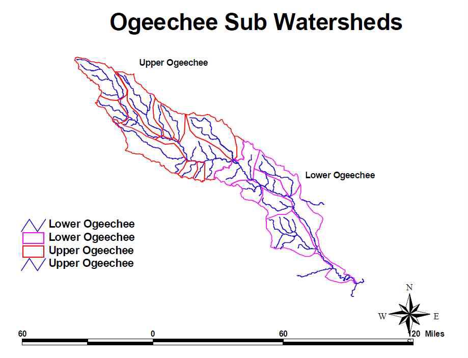 Ogeechee River의 소유역