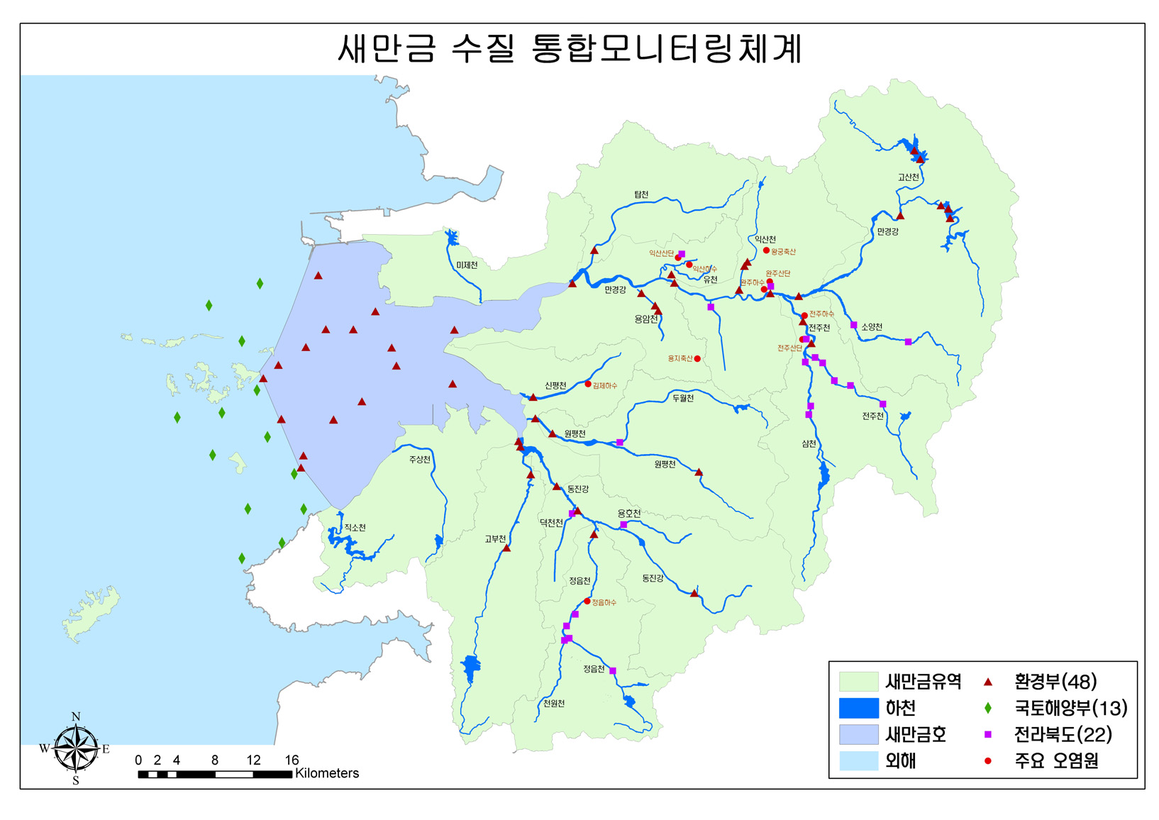 그림 5-60, 새만금 수질 통합모니터링 체계 개선(안)