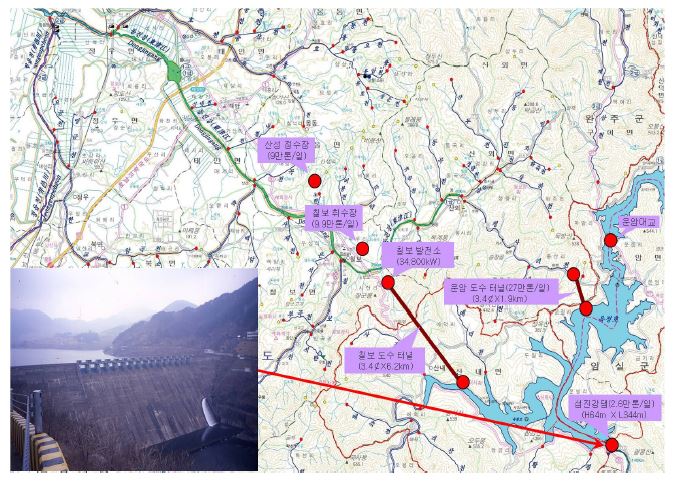 그림 5-63. 섬진강댐 유역변경 현황