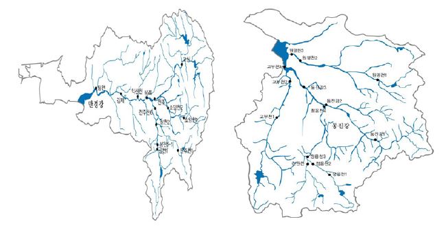 그림 2-20. 만경강 및 동진강수계 수질측정망