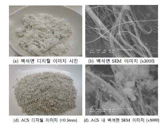 Morphological images of the Chrysotile and ACS