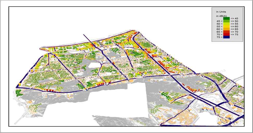 Facade noise map of A-gu