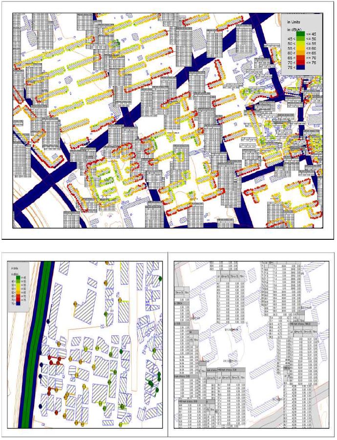 The example of noise management by using noise level and population exposed to road traffic noise of each buildings