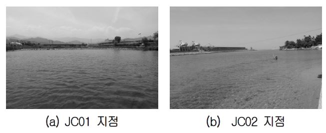 전천의 어류 조사지점