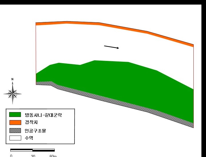 축산천 CS02의 현존식생도