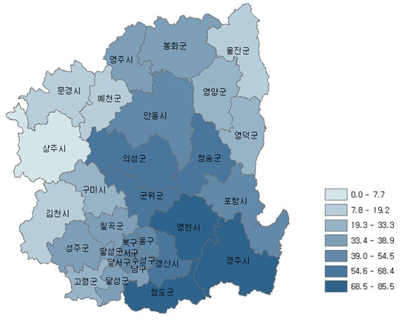 그림 4-1. 지역별 상어고기 섭취율