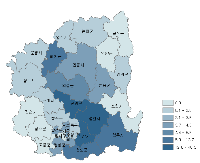 그림 4-2. 지역별 2주 내 상어고기 섭취율