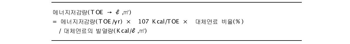 에너지 저감량을 통한 저감 에너지량 산정