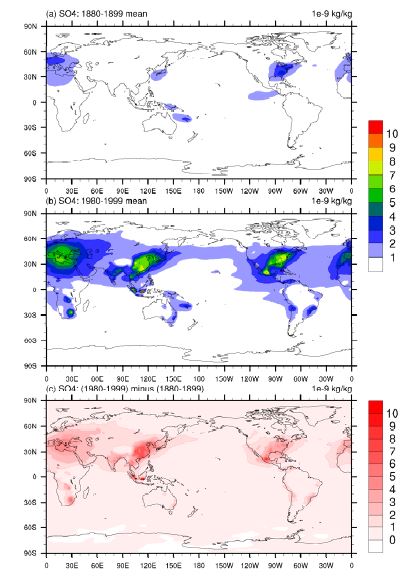 Figure 1.10. Spatial distribution of organic carbon concentration in lowest layer