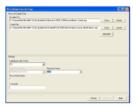 Configuration Settings 화면