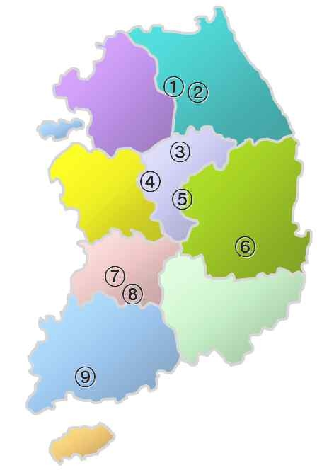 Sampling sites of Neocaridina denticulata denticulata in south Korea