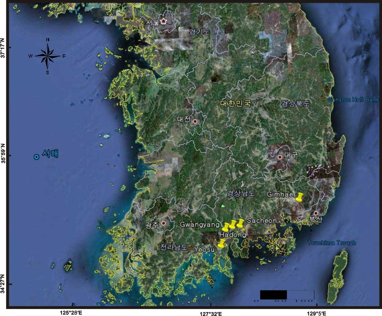 Figure 1-3. Sampling sites of medaka