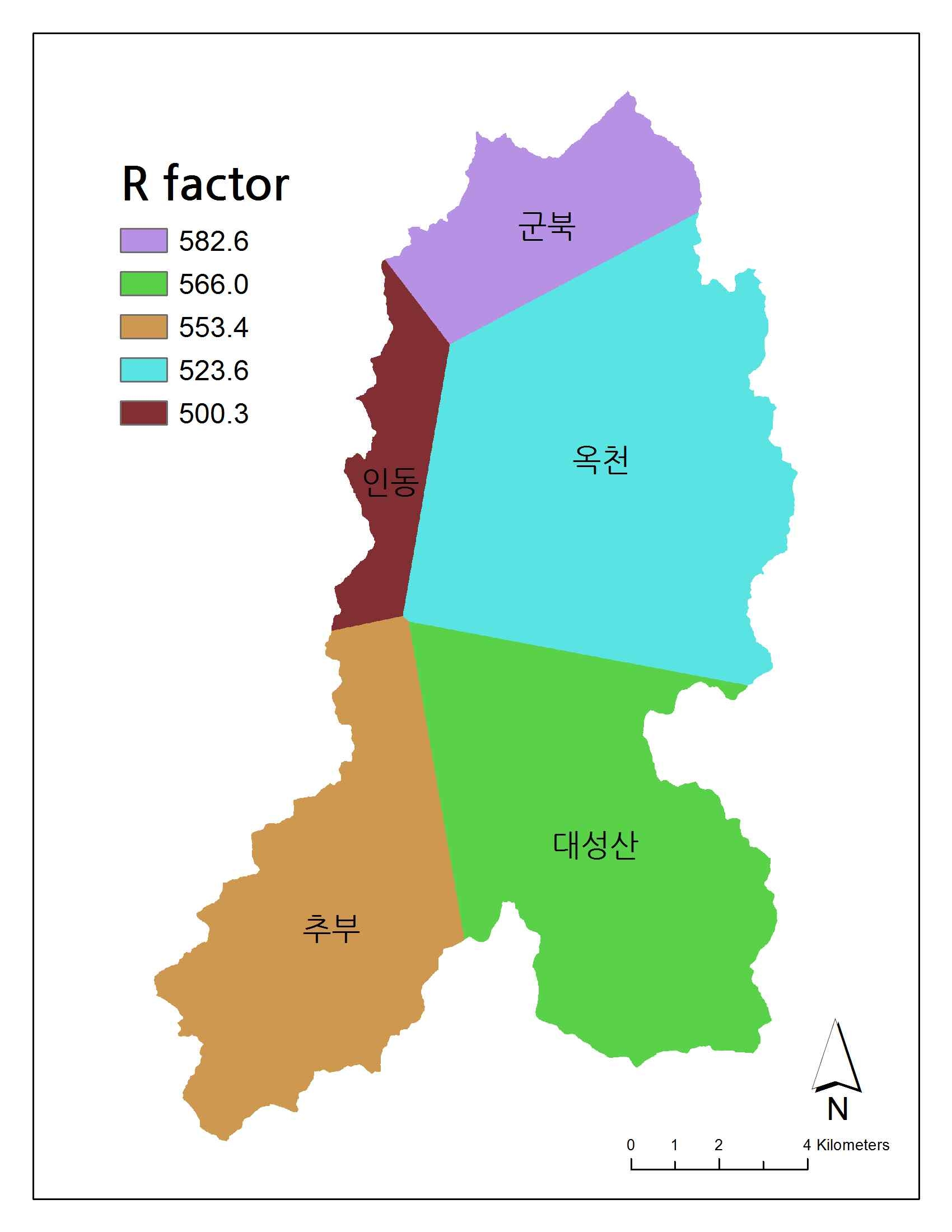 Rainfall erosion factor(R)