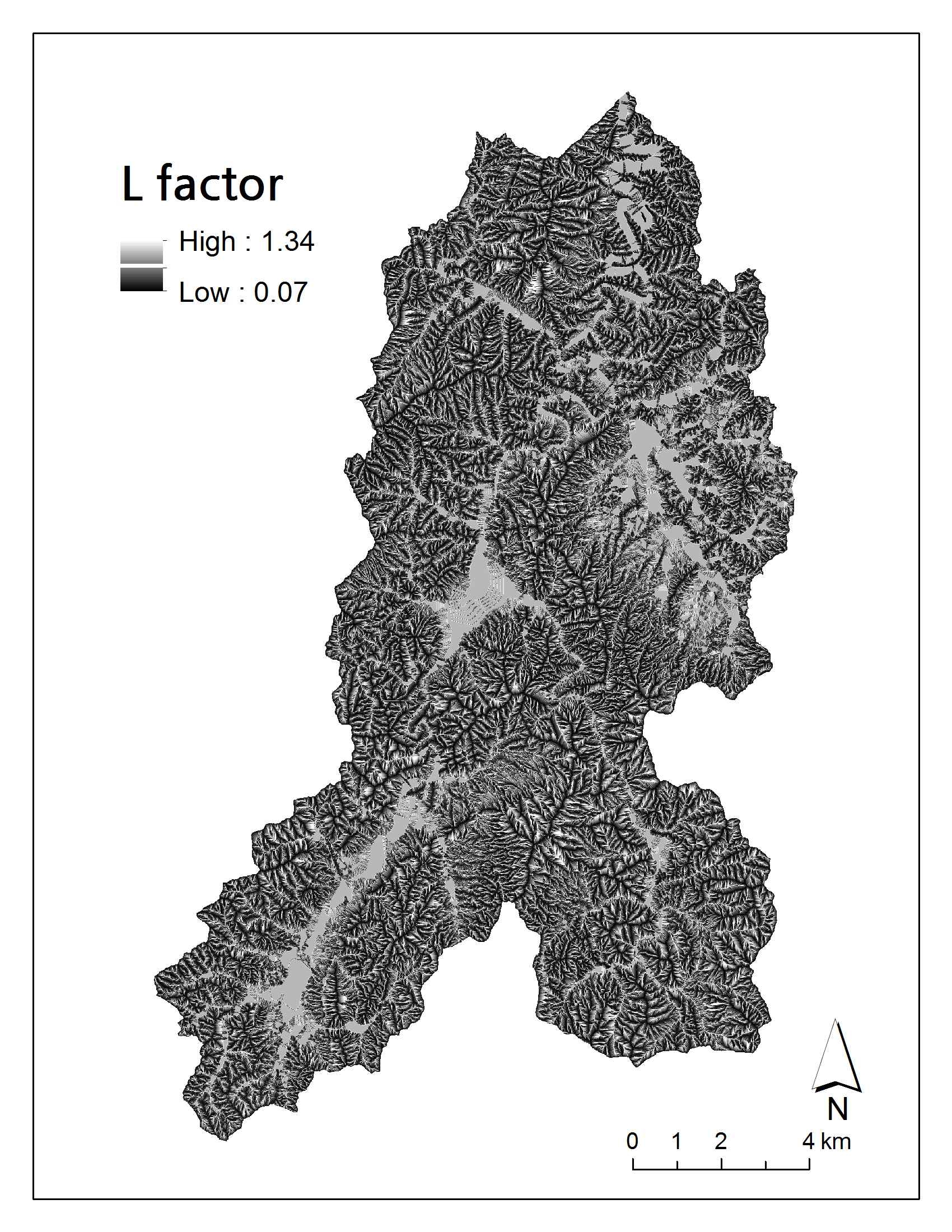Length factor(L) of soil erosion surface