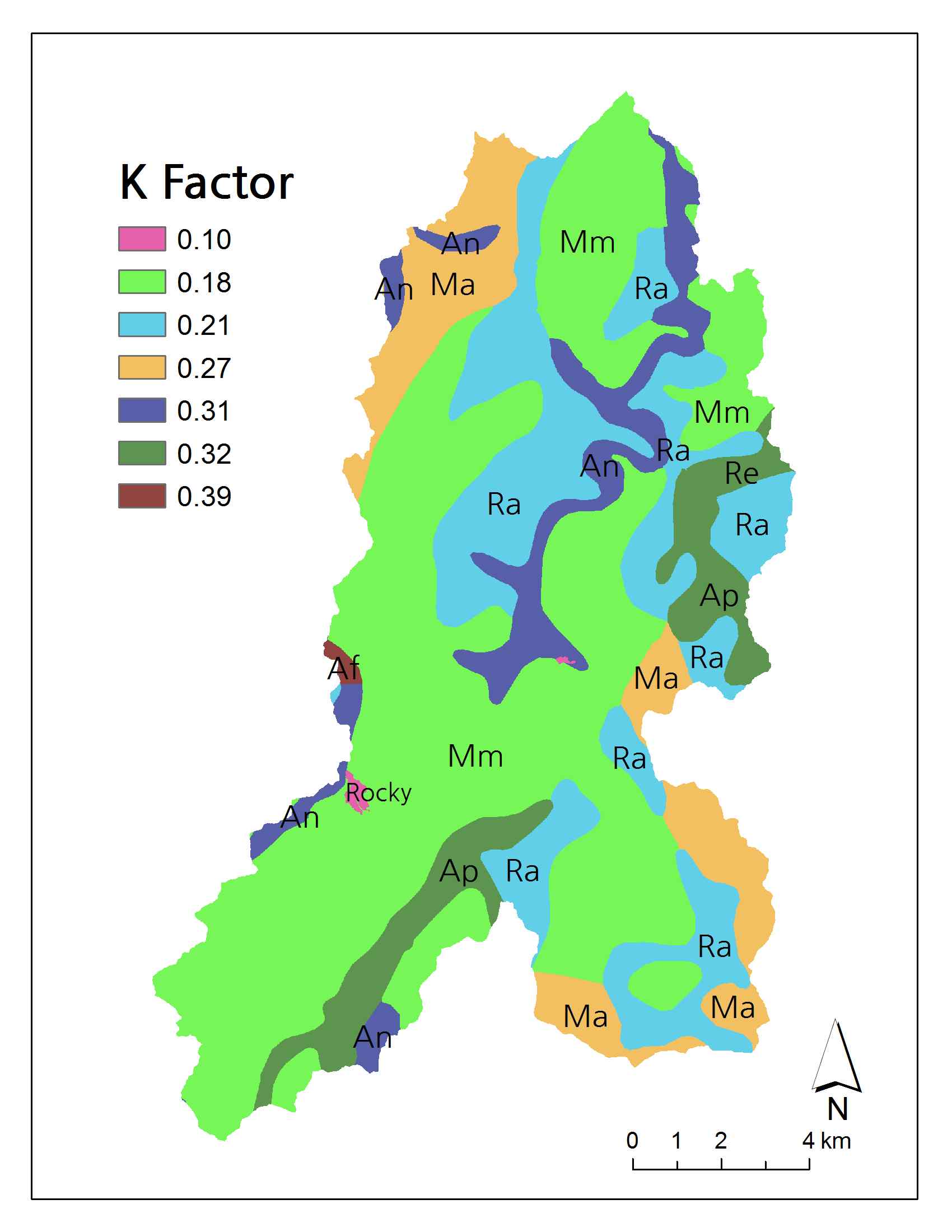 Soil erosion factor(K)