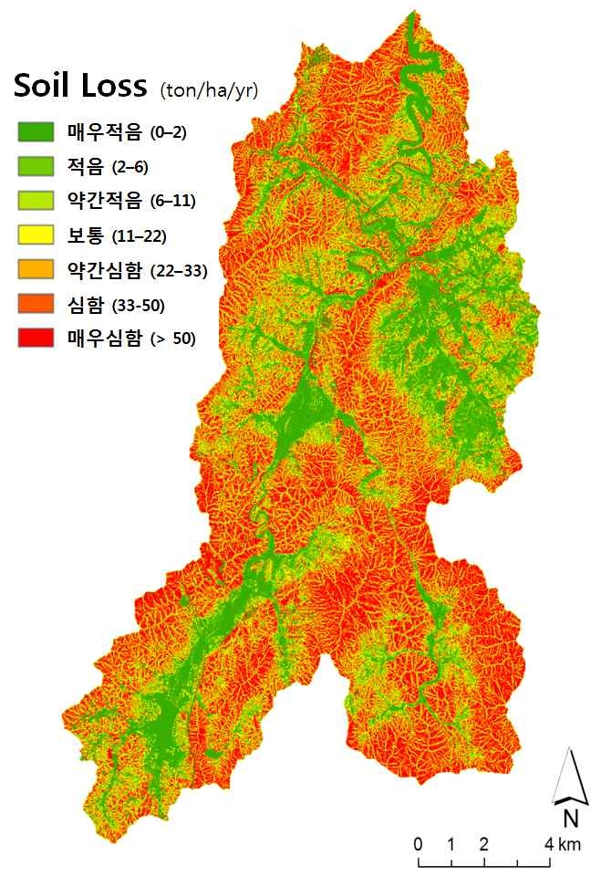 Classification of soil loss in the So-okcheon watershed