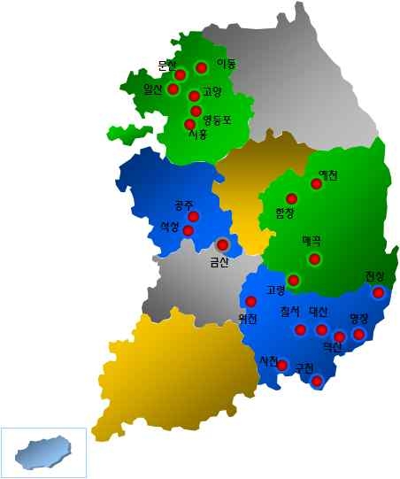 Place of 21 Drinking water treatment plants (DWTPs)